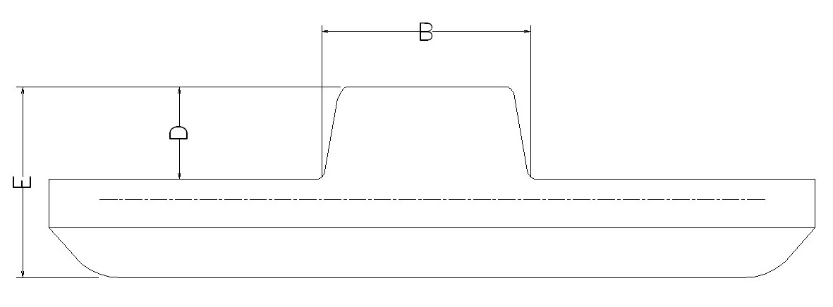 Cross-sectional view of TF18×6×53CC rubber track showing internal structure and tread pattern