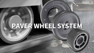 Roues porteuses, roues motrices et roues de guidage pour finisseur d'asphalte